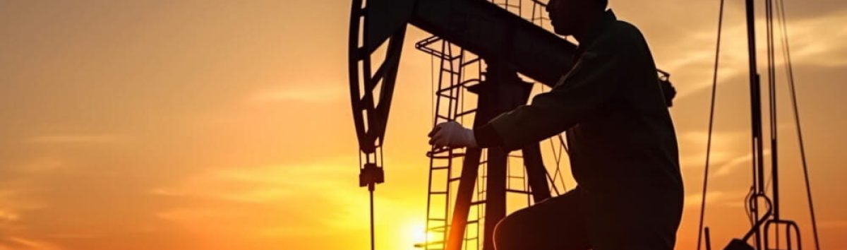 worker-and-oil-rig-in-sunset